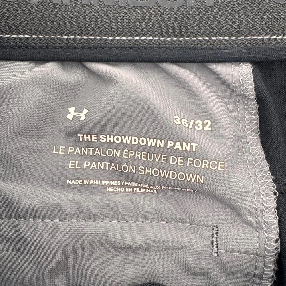Under Armour Showdown Pant Men 36x32 Black Tapered Leg Golf Trousers 1309547